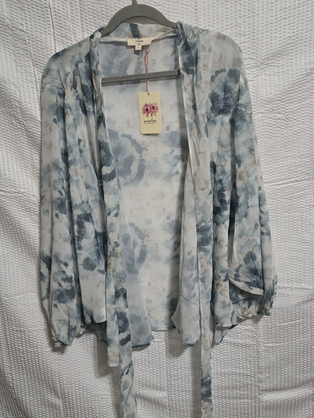 entro Blue Wrap Top Lg